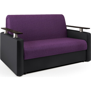 Диван-кровать Шарм-Дизайн Шарм 100 фиолетовая рогожка и черная экокожа диван кровать шарм дизайн шарм 160 экокожа черная и серый шенилл