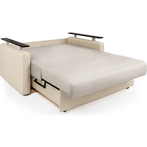 Диван-кровать Шарм-Дизайн Шарм 120 экокожа беж и шенилл беж