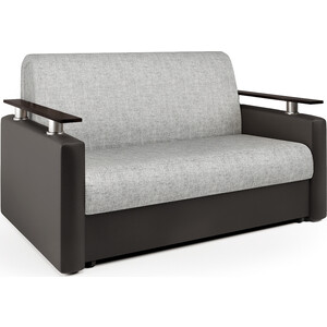 фото Шарм-дизайн диван-кровать шарм 120 экокожа шоколад и серый шенилл