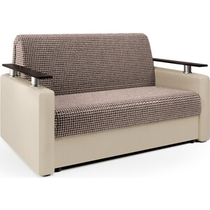 фото Шарм-дизайн диван-кровать шарм 140 корфу коричневый и экокожа беж