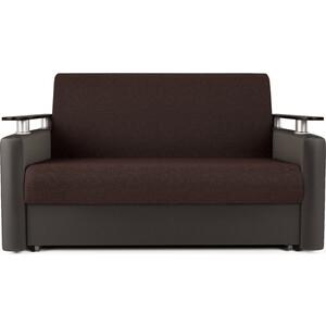 фото Шарм-дизайн диван-кровать шарм 140 рогожка шоколад и экокожа шоколад