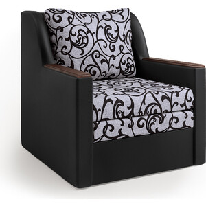 Кресло-кровать Шарм-Дизайн Соло экокожа черный и узоры шкаф купе шарм дизайн соло 260х45 венге