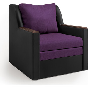 Кресло-кровать Шарм-Дизайн Соло экокожа черный и фиолетовая рогожка гвоздика бородатая турецкая фиолетовая 0 2 г