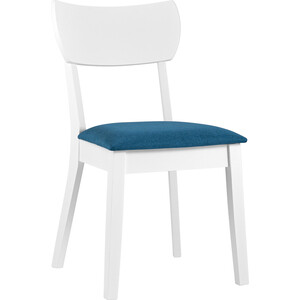 фото Стул обеденный stool group tomas white белый мягкое сидение синее mh51755 white apple-7 blue