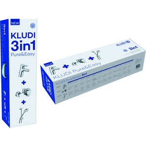 Комплект смесителей Kludi Pure&Easy 3 в 1 для раковины и душа (378450565)