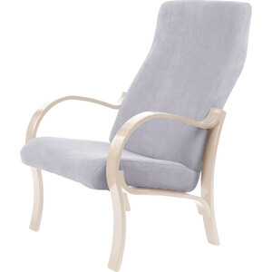 фото Кресло мебелик милан ткань серый/каркас дуб шампань