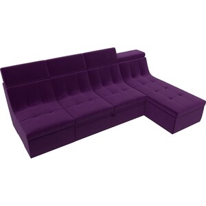 Лига Диванов Угловой модульный диван Холидей Люкс микровельвет фиолетовый