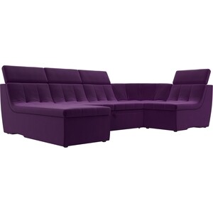 П-образный модульный диван Лига Диванов Холидей Люкс микровельвет фиолетовый п образный модульный диван лига диванов холидей люкс микровельвет зеленый