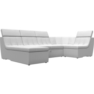 фото П-образный модульный диван лига диванов холидей люкс экокожа белый