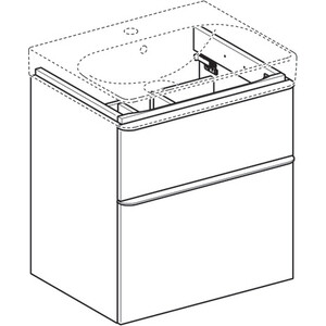 фото Тумба с раковиной geberit smyle square 60 пекан (500.352.jr.1, 500.229.01.1)