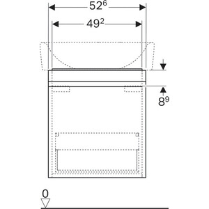 фото Тумба под раковину geberit renova plan 52,6х43,8 см, белый глянец (869600000)