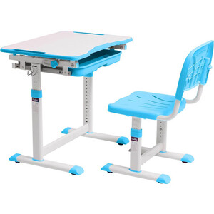Комплект парта + стул трансформеры FunDesk Sorpresa blue Cubby - фото 1