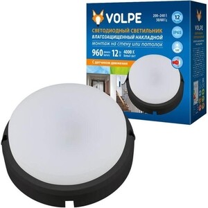 фото Светильник volpe потолочный светодиодный (ul-00003661) ulw-q214 12w/nw sensor ip65 black