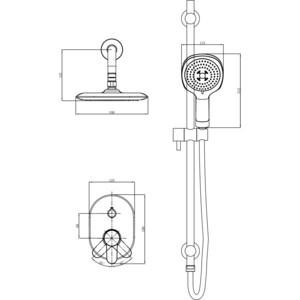 Душевая система D&K Rhein-Marx с однорычажным смесителем, хром (DA1395701)