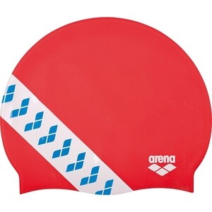 фото Шапочка для плавания arena team stripe cap арт. 001463477, красный, силикон