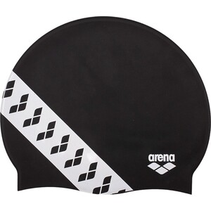 фото Шапочка для плавания arena team stripe cap арт. 001463501, черный, силикон