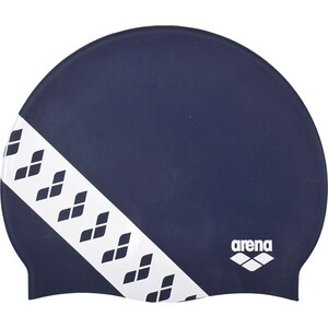 фото Шапочка для плавания arena team stripe cap арт. 001463701, темносиний, силикон
