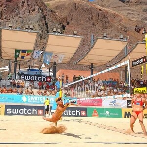 фото Сетка для пляжного волейбола el leon de oro арт. 14449075001, 8.5х1м, нить 3мм пп, черный