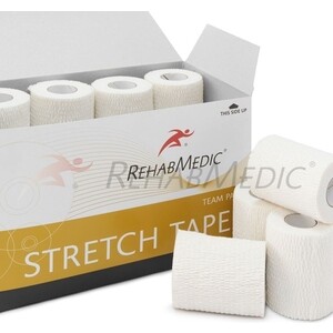 фото Тейп rehab stretch tape, арт. rmv0223wh, хлопок, полиэстер, 7.5см x 4.6м, уп. 16 шт, белый