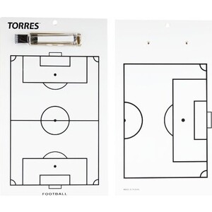 Тактическая доска Torres для футбола арт. TR1002S, маркерная, с зажимом, в компл. маркер, белая