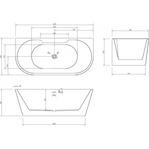 Акриловая ванна Abber 150х80 на каркасе (AB9296-1.5)