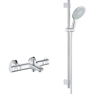 фото Термостат для ванны grohe grohtherm 800 с душевым гарнитуром, хром (34576000, 27750000)