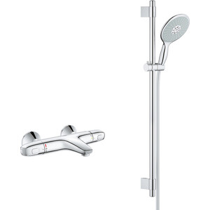 фото Термостат для ванны grohe grohtherm 1000 с душевым гарнитуром, хром (34155003, 27750000)