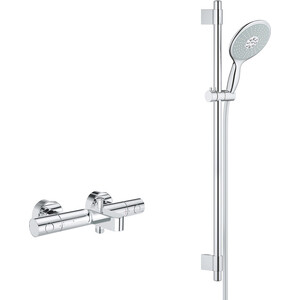 фото Термостат для душа grohe grohtherm 1000 performance с душевым гарнитуром, хром (34776000, 27750000)