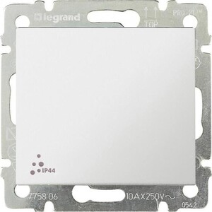 фото Переключатель legrand одноклавишный valena 10a 250v ip44 белый 774206