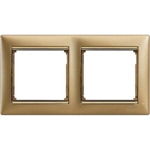 

Рамка Legrand 2-постовая Valena матовое золото 770302, 2-постовая Valena матовое золото 770302