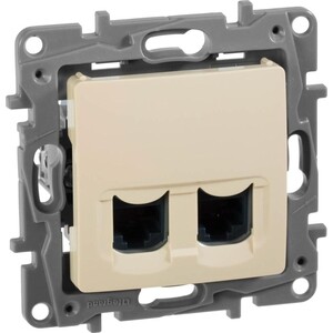 фото Розетка legrand компьютерная 2xrj45 etika 5 кат utp слоновая кость 672355