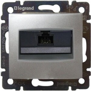 фото Розетка legrand компьютерная rj45 valena 5e кат utp с захватами алюминий 770230