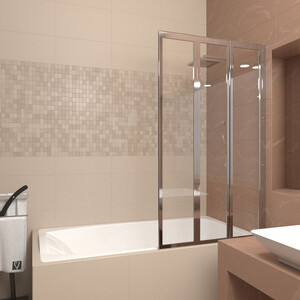 фото Шторка для ванной veconi palau 90 правая, стекло прозрачное, профиль хром (pl73r-90-01-19c4)
