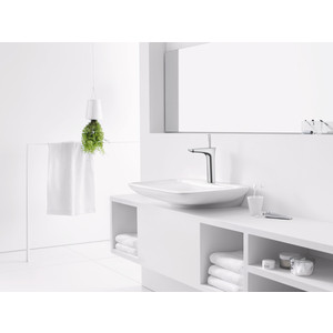 фото Смеситель для раковины hansgrohe puravida с донным клапаном, белый/хром (15074400)