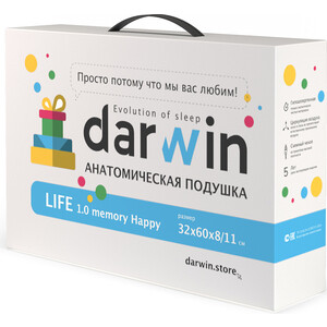 фото Подушка анатомическая darwin life 1.0 memory happy