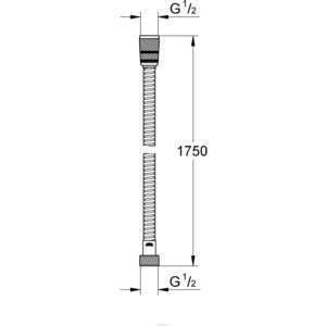 Душевой шланг Grohe Rotaflex Longlife 175 см, металл, усиленный, хром (28025000)