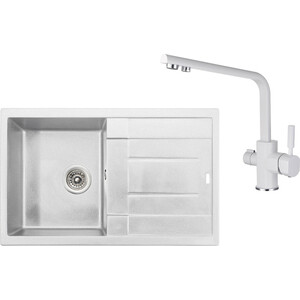 

Кухонная мойка и смеситель Kaiser Granit KGM-7850 White белая (KGM-7850-W, 55244-8), Granit KGM-7850 White белая (KGM-7850-W, 55244-8)