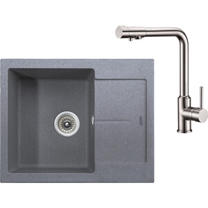 

Кухонная мойка и смеситель Kaiser Granit KGMK-6250 Grey серая (KGMK-6250-G, 13044), Granit KGMK-6250 Grey серая (KGMK-6250-G, 13044)