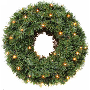 фото Венок-люстра новогодний triumph tree элегантный 1 кольцо диам. 60 см 144 ламп зеленый