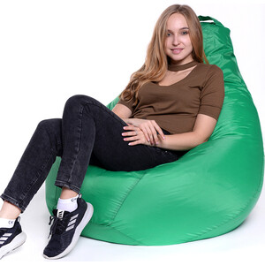 Кресло-мешок Bean-bag Груша зеленое оксфорд XL - фото 2