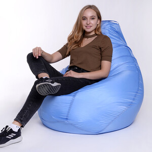 Кресло-мешок Bean-bag Груша голубое оксфорд XL