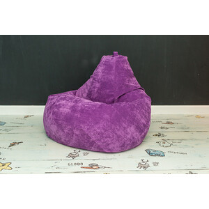 фото Кресло-мешок bean-bag груша фиолетовый микровельвет xl