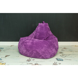 фото Кресло-мешок bean-bag груша фиолетовый микровельвет xl