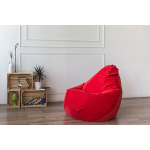 Кресло-мешок Bean-bag Груша красный микровельвет XL