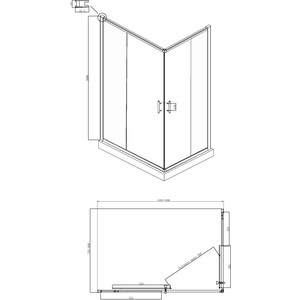 Душевой уголок Ambassador Kingston 120x80 с душевой системой Lemark, прозрачный, хром (14011101, LM7010C)