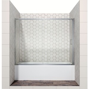 Шторка для ванны Ambassador Bath Screens 150 прозрачная, хром (16041104) шторка для ванной fixsen белый без колец 180x200 см fx 2501