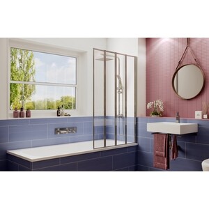 фото Шторка для ванны ambassador bath screens 100 правая, прозрачная, хром (16041111r)