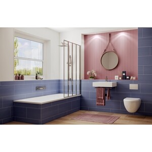 фото Шторка для ванны ambassador bath screens 100 правая, прозрачная, хром (16041111r)