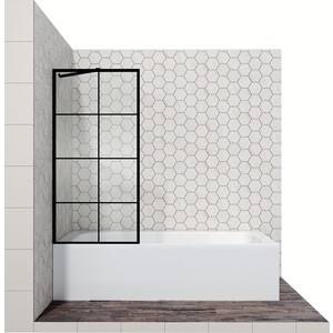 шторка занавеска для ванной joyarty Шторка для ванны Ambassador Bath Screens 70 прозрачная, черный (16041208))