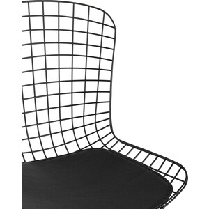 фото Stool group стул обеденный bertoia черный с черной подушкой